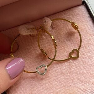 Juice Couture Hoop Earrings with heart details 💕 brand new in box, never worn.